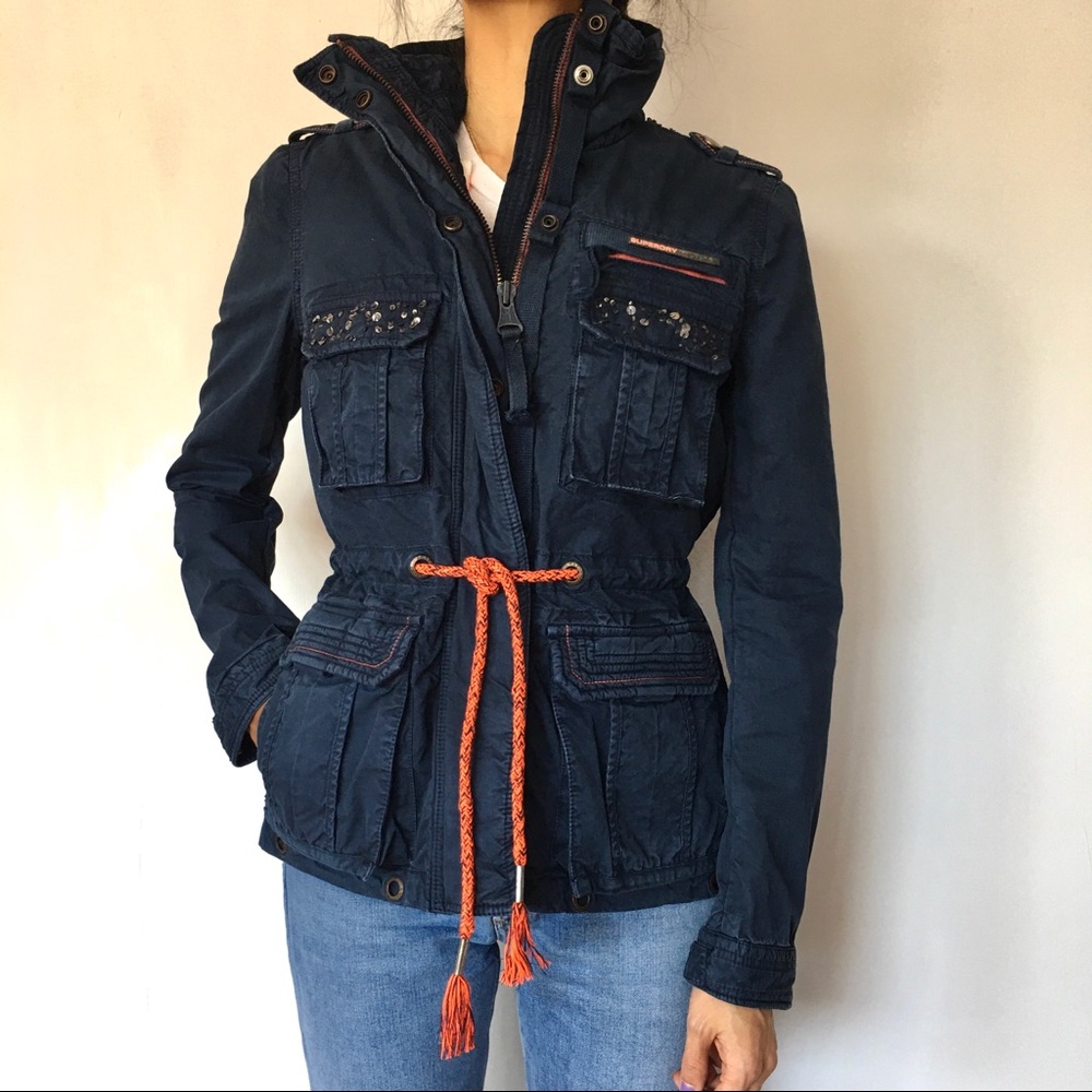 Superdry limited edition navy utility jacket - S